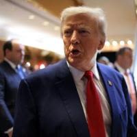 Former US president Donald Trump leaves after addressing a press conference at Trump Tower in New York on September 6, 2024