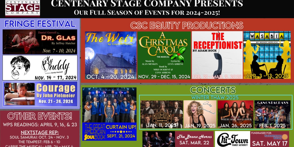 Centenary Stage Company Announces Its 2024-2025 Season Of Theatre, Music And Dance In Hackettstown