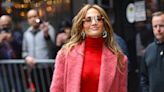 Jennifer Lopez Teases a Daring Met Gala Look While Wearing Shades of Red on GMA