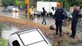 Carro cayó en canal en La Quizanda