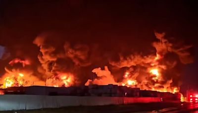 Watch: Dramatic video captures massive flames near Texas oilfield