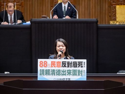 批大法官侵害立法權 許宇甄：88%民意反廢死應交公投