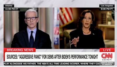 Frustrated Kamala Harris clashes with CNN's Anderson Cooper after Biden's rough debate