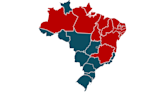 El mapa que muestra la división norte-sur en las votaciones en Brasil