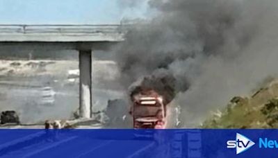 Lorry fire closes A90 as drivers urged to avoid area