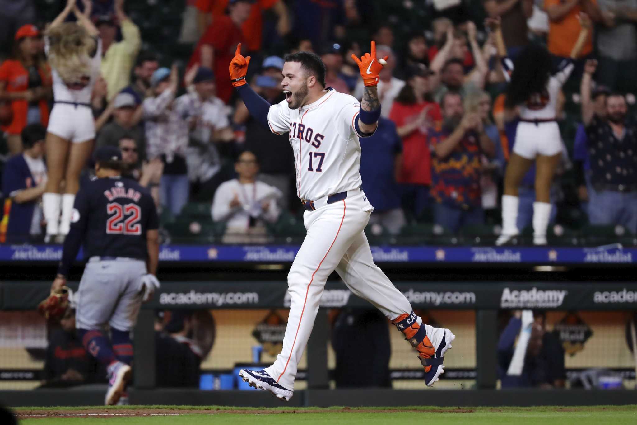 Caratini's 2-run homer in 10th and Hader's 2-inning outing lift Astros over Guardians 10-9