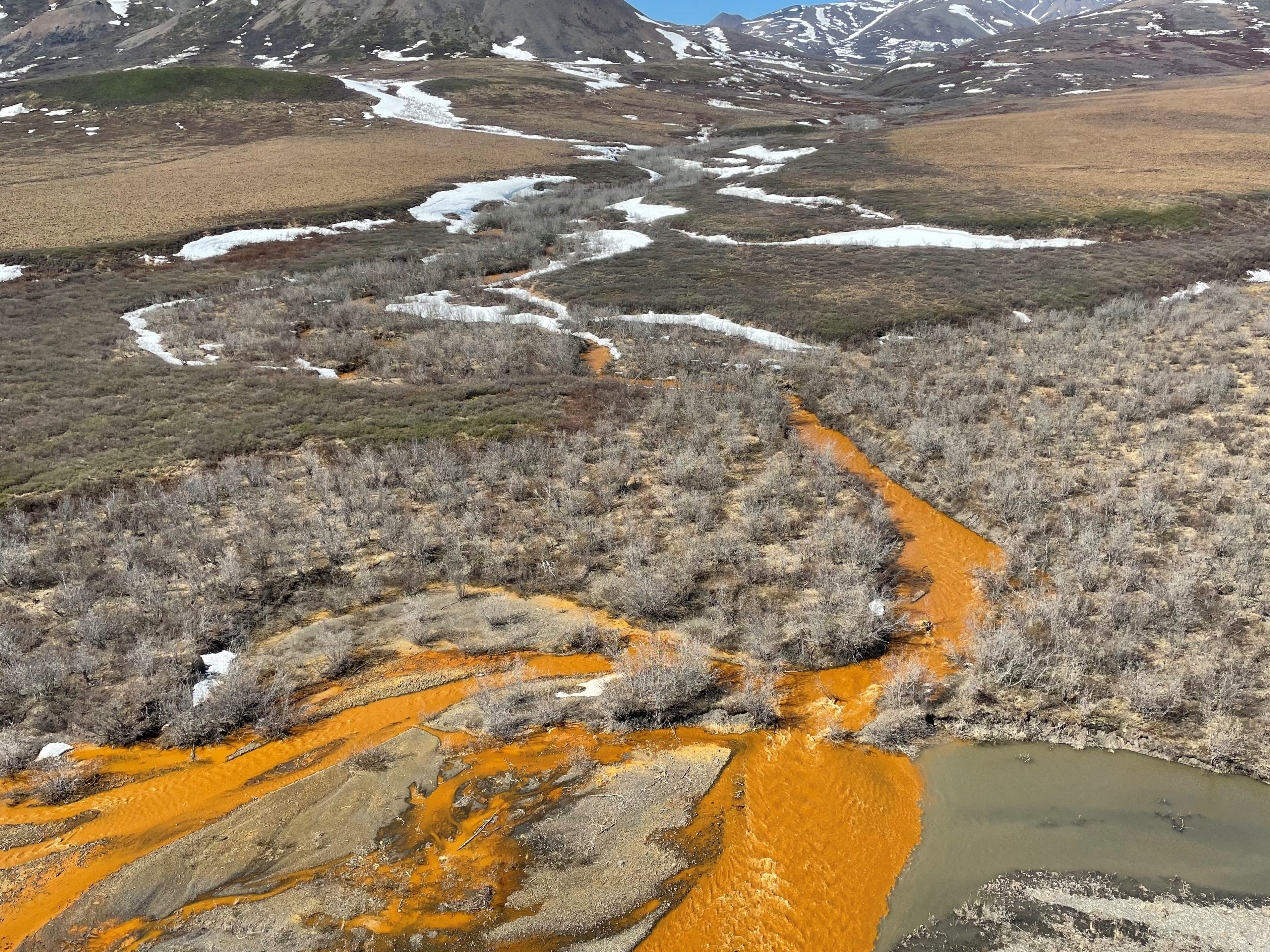 Alaska's pristine rivers are turning a rusty orange even when seen from space, likely because of melting permafrost: study