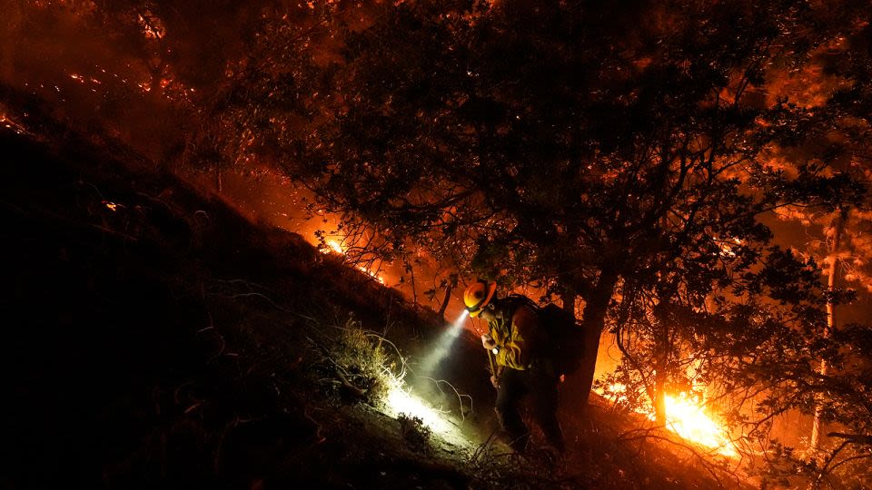 Bridge, Line, Airport and Davis fires grow in California and Nevada, displacing thousands