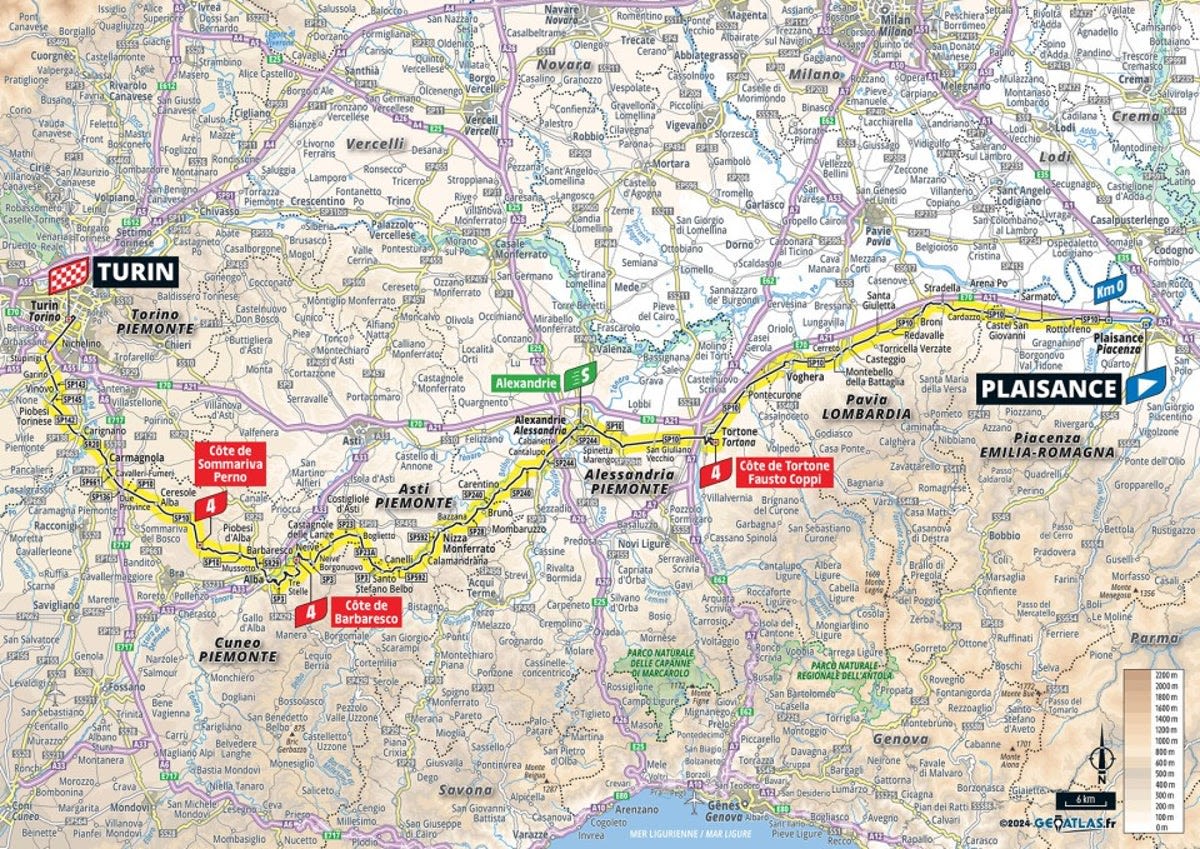 Tour de France 2024 stage 3 preview: Map and profile of 231km route set for bunch sprint in Turin
