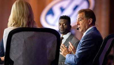 Nick Saban, darling of SEC media days, was initially denied entry after forgetting his credential