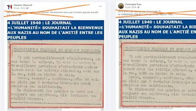 Une archive de L'Humanité de 1940 ne remet pas en cause le rôle du PCF dans la Résistance