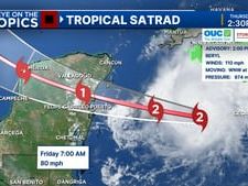 Hurricane Beryl is now a Category 2 storm