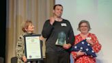 Nick Bostic receives Citizenship/Hero Award from Joe Tiller Chapter of Northwest Indiana