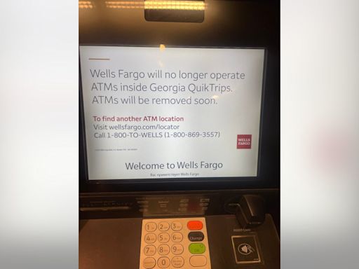 Wells Fargo removing ATMs from Georgia QuikTrips