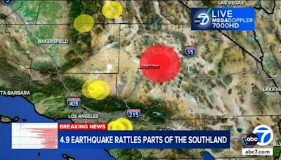 4.9 magnitude earthquake hits Barstow area, rattling large swath of SoCal, USGS says