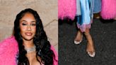 Saweetie Shines in Metallic Barely-There Sandals at Mercedes-Benz G-Class Premiere