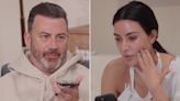 Kim Kardashian 'Slams' Jimmy Kimmel's '90s Wear in Spoof of Her Heated Call with Sister Kourtney