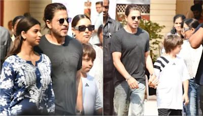 WATCH: Shah Rukh Khan casts his vote along with Gauri, Suhana, and Aryan Khan; thanks officers for working in Mumbai heat