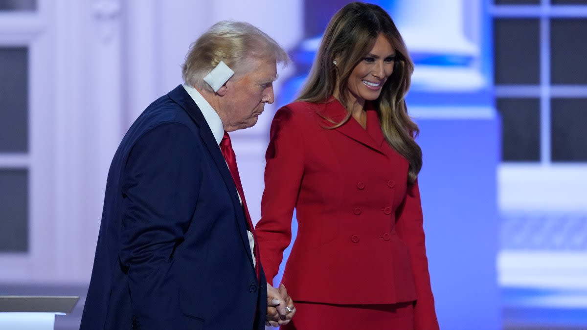 Former first lady Melania Trump makes a rare appearance on the Republican convention's last night