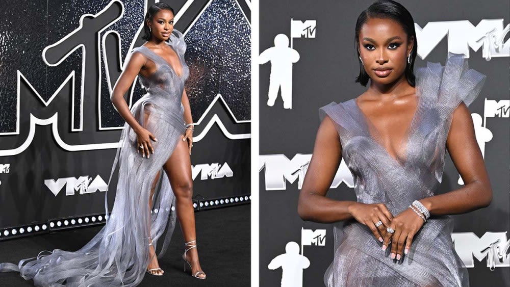 Coco Jones Embraces Sculptural Drama in Lever Couture Ribbon Dress for MTV VMAs 2024Red Carpet