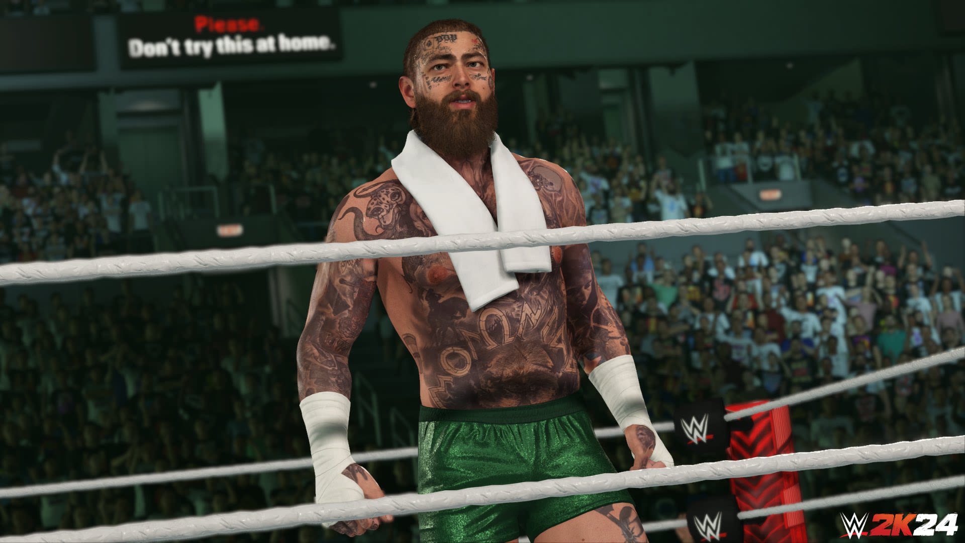 WWE 2K24 offers the first look at Post Malone as a playable DLC wrestler | VGC