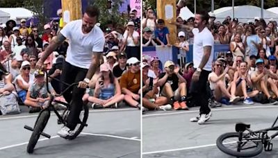 Olympics fans convinced Beckham turned up at Paris and showed off mad BMX skills