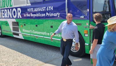 Kehoe campaign for Missouri governor riding on bus owned by lobbyist for Chinese pork producer