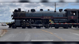 The Empress 2816 Steam Locomotive passes through town near Corpus Christi