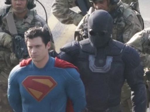 Leaked photos from James Gunn's movie set show David Corenswet's Superman getting arrested