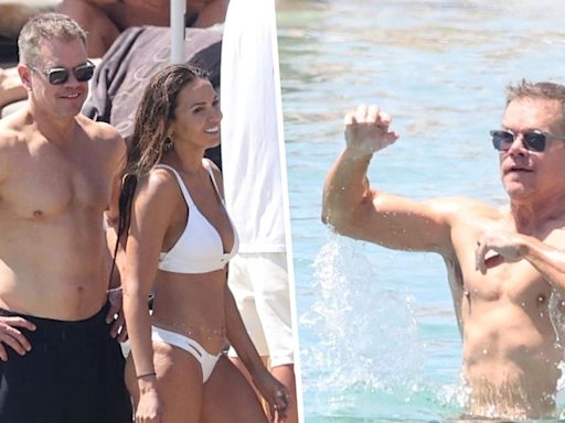 Exclusive: Matt Damon and bikini-clad wife Luciana enjoy sun soaked beach vacation with teen daughters