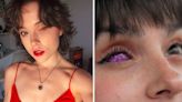 Instagram campaigner wears purple glittery false eye to inspire others with sight loss