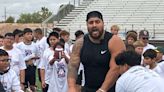 'I love it every time I come here': NFL Guard Will Hernandez enjoys leading free football camp