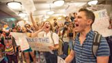 UF presidential finalist Ben Sasse confronted by protesters during his first campus visit