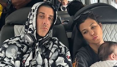 Kourtney Kardashian cradles baby Rocky in snap with Travis Barker