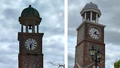 Before and after: Chesham's iconic town clock is nearly repaired