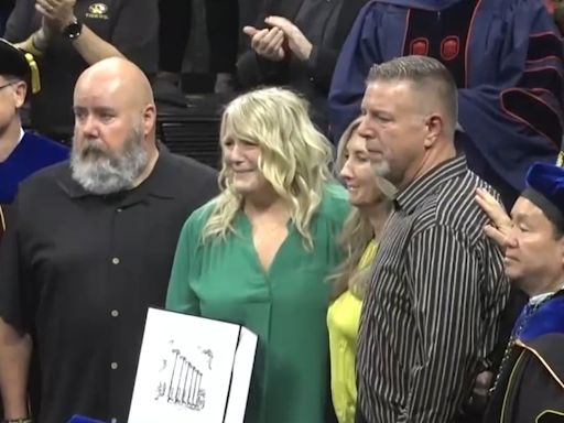 Riley Strain’s parents accept his diploma in tears at Mizzou’s graduation ceremony