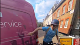 Greg James clipped by van while cycling through central London, in footage recorded by Jeremy Vine