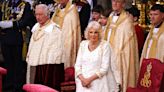 Camilla’s Bruce Oldfield coronation gown decorated with wildflowers and bunting