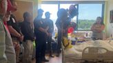 Family shares photos of firefighters visiting Upstate boy critically injured after hit by car