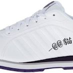 貓仔仔美國童裝 K-Swiss 全新精繡品牌logo圖案Verstad III S白色斜紋紫條復古慢跑鞋-7.5-免運費