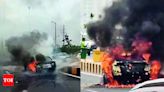 Car Fire on Parthala Flyover in Greater Noida | Noida News - Times of India