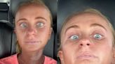 Woman films herself trying not to cry so that spray tan isn’t ruined