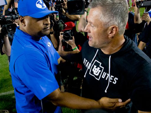 Adapt or get left behind: BYU head coach Kalani Sitake and Utah head coach Kyle Whittingham looking at positives in college football changes