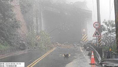 快訊／阿里山午後大雨！台18線明隧道又坍方落石 雙向交通中斷