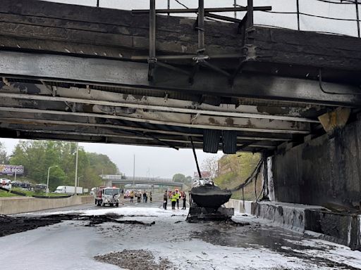 Traffic snarled as workers begin removing I-95 overpass scorched in Connecticut fuel truck inferno