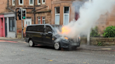Edinburgh taxi bursts into flames as busy street taped off and buses diverted