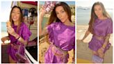 Maya Massafera faz nova aparição na praia com look Chanel