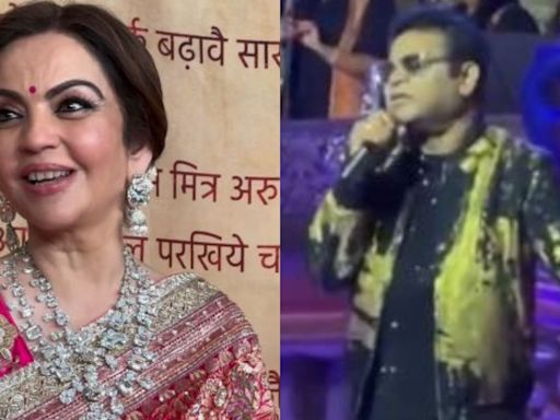 Nita Ambani asks for forgiveness from paparazzi; AR Rahman, Shreya Ghoshal perform Guru songs at Anant Ambani and Radhika Merchant reception. Watch