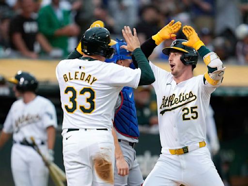 The Athletics hit 3 homers to beat the struggling Dodgers 6-5