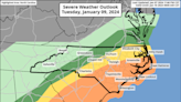 A storm will bring strong winds, heavy rain, possible power outages to NC on Tuesday